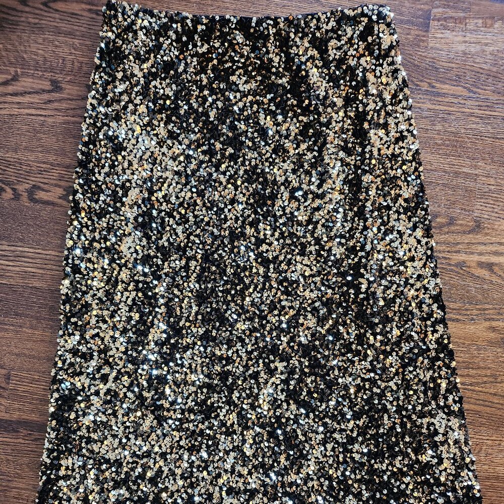 Banana Republic Gold Sequin Skirt - M - NWT